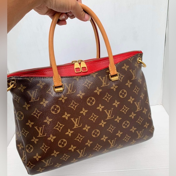 ❤️‍🔥PALLAS MM❤️‍🔥 LOUIS VUITTON Pallas Monogram Canvas Shoulder Bag Red - Picture 3 of 16